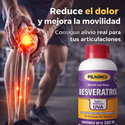 RESVERATROL + COLÁGENO  +BIOTINA  ¿Te duele subir escaleras? ¿Sientes rigidez en tus articulaciones al despertar?
