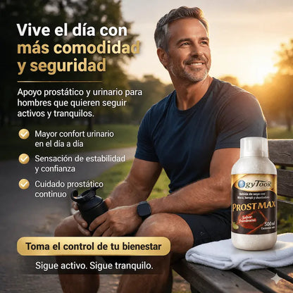 PROST MAX®: Apoyo natural para desinflamar la próstata y recuperar el flujo normal.